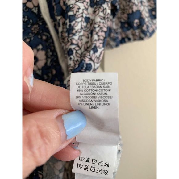 Lucky Brand Women's Size XS Printed Short Sleeve Peasant Top Boho Cottage Core - Picture 10 of 14